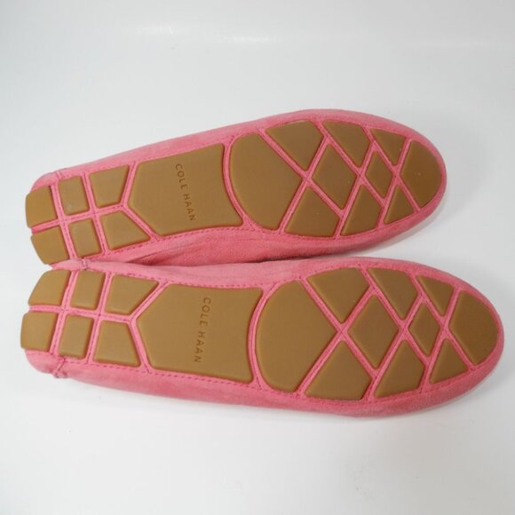 Cole Haan Evelyn Driver Loafer Slip on Flats Size 8 Rose Pink Suede Chain NEW - Picture 7 of 10